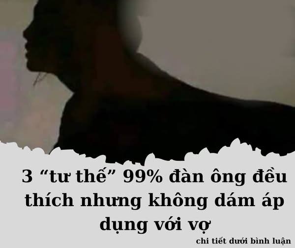 99% đàn ông đều thích nhưng không dám áp dụng với vk..?